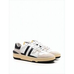 LANVIN Low-Top Sneakers with Beige Suede and Black Leather Accents